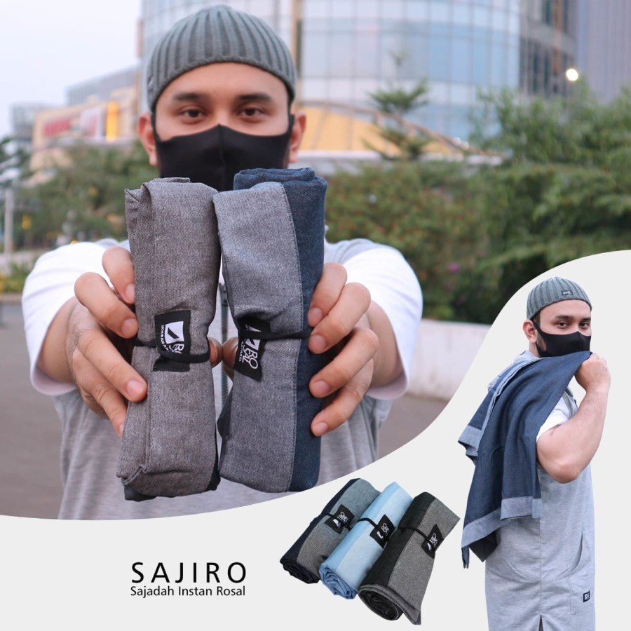 Sajadah Travel SAJIRO ROSAL Sejadah Jeans Polos Lipat