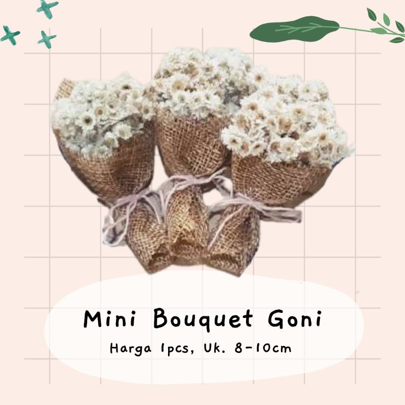(Part 3) Mini Bouquet Dried Flower Kain Goni Buket Bucket Bunga Kering Edelweis Souvenir Kado Frame 