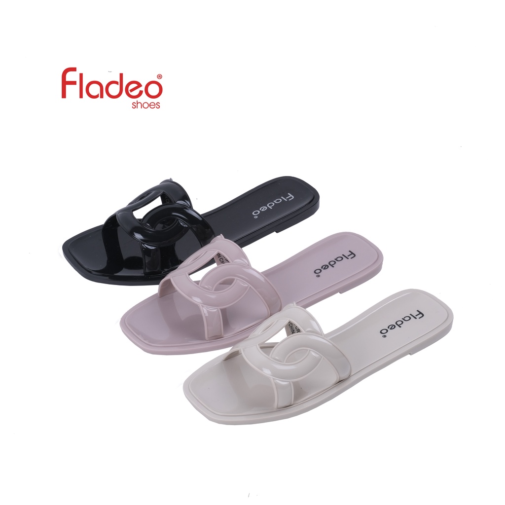 Fladeo F21/LDS389-3HP/Sandal Jelly Slide Wanita [ Flat Slippers ]