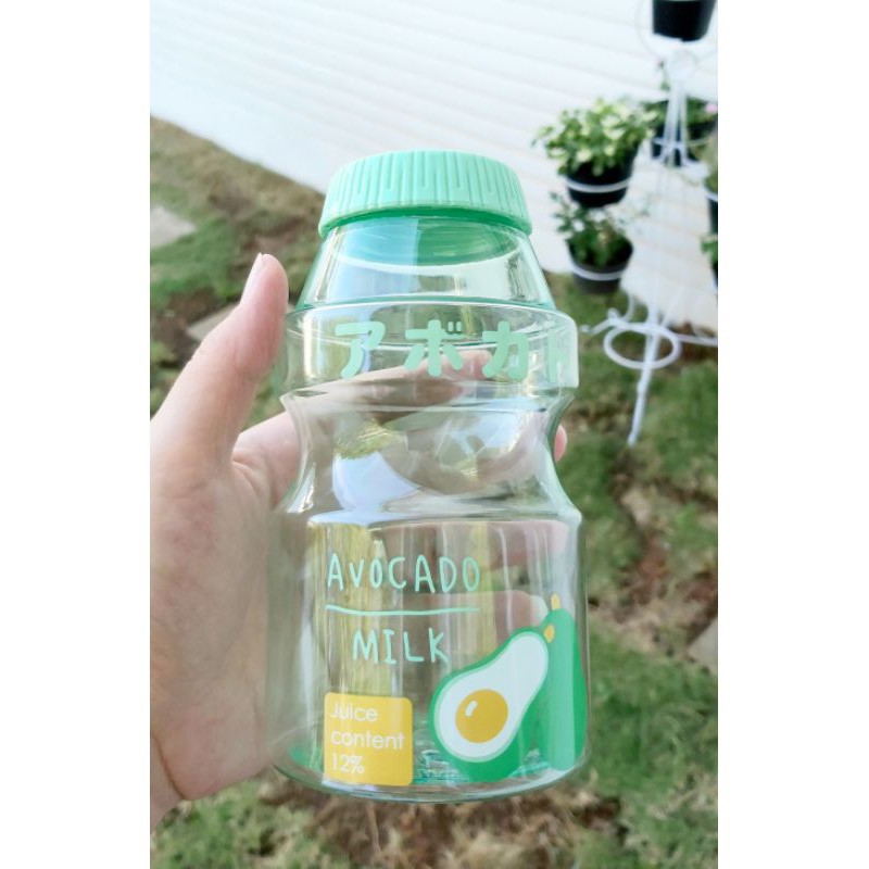 BOTOL MINUM YAKULT UNIK LUCU BOTOL MINUM ALA KOREA 480 ML-GREEN BENING