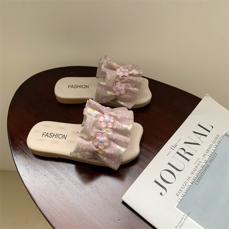 Sandal Selop  Anak Perempuan Motif Bunga Cantik 3 Warna Terbaru Import