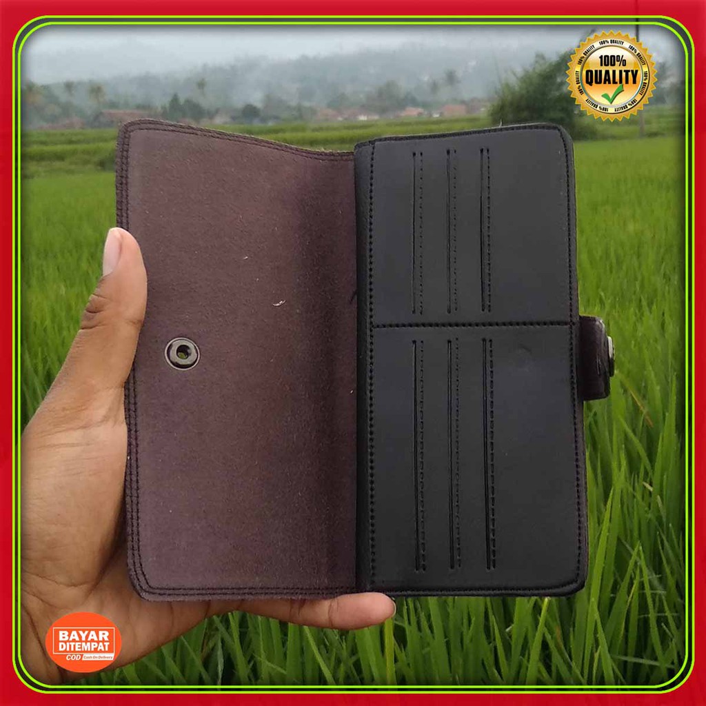 Best seller DOMPET KULIT PRIA amt panjang kancing KULIT sintetik