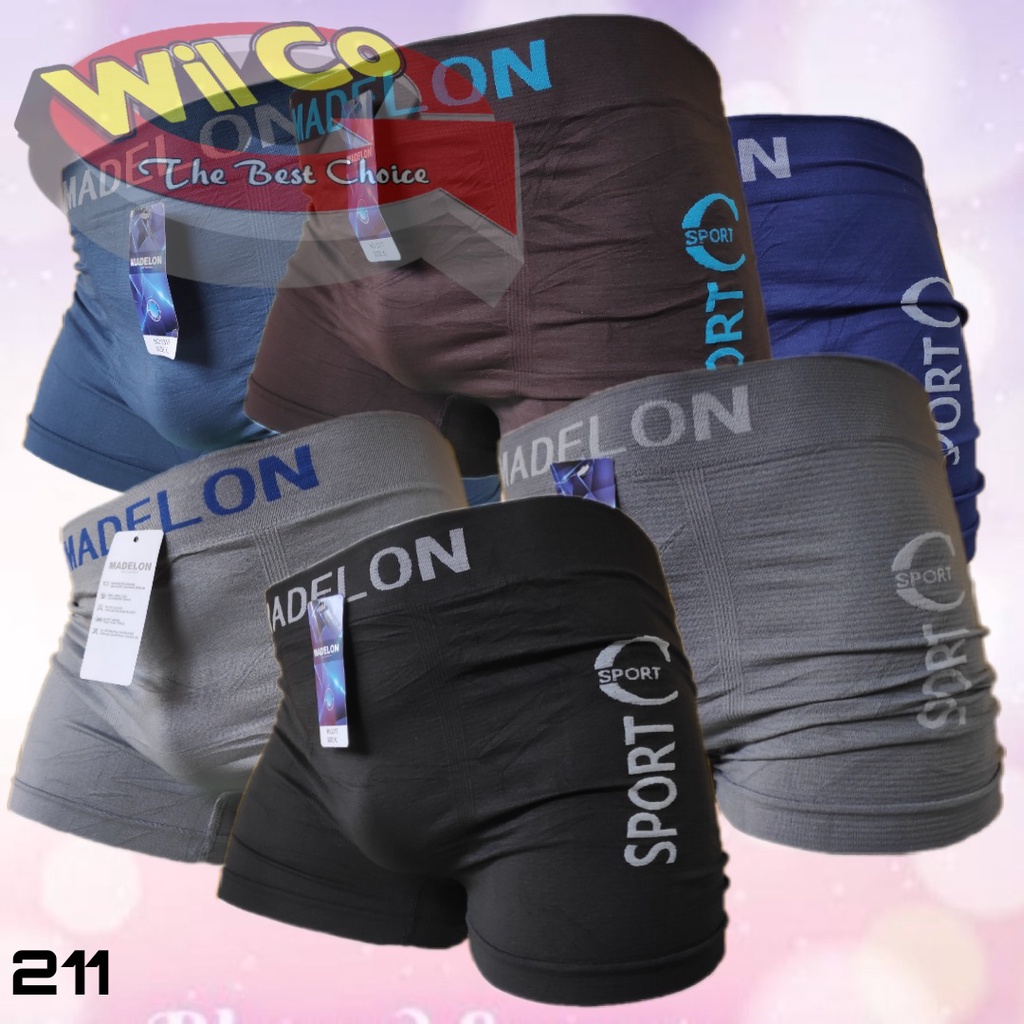 K211 - [Harga Per 1 Potong] CELANA DALAM [BOXER] PRIA MADELON SPORT SIZE M - XL