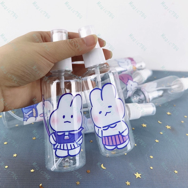 Magic789 Cute Rabbit Cartoon Spray Bottle 100ML Plastic Travel Size Bottles for Cosmetic Perfume