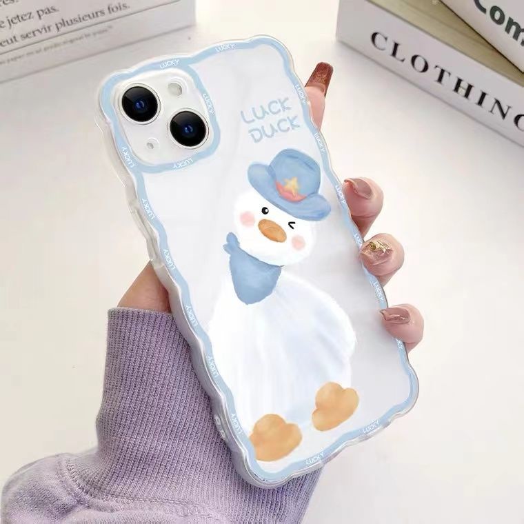 Soft Case TPU Transparan Motif Lucky Duck Untuk Iphone 13 Pro Max / 12 / 11 / XS / XR / X / 8 / 7 / 6 Plus Mini SE 2020