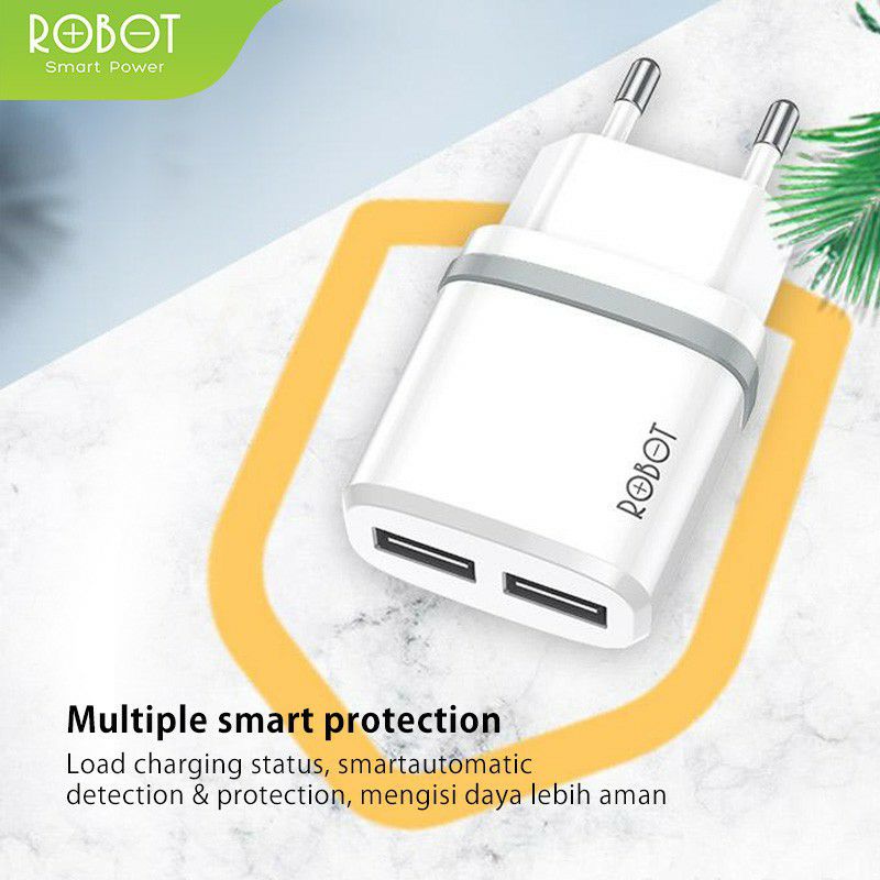 Charger Robot RT-K9 2.1A Free Kabel Data Micro USB ORIGINAL