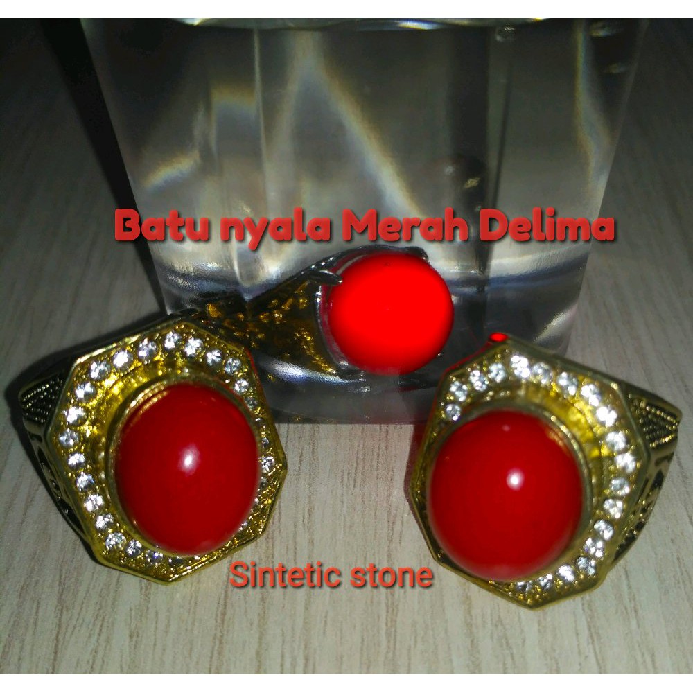 ASLI Cincin Batu Fosfor air merah delima