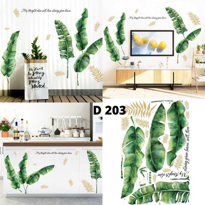 WALLSTIKER WALLSTIKER WALL STICKER STIKER PAPER WALLPAPER DINDING D3 MOTIF TANAMAN HIJAU DAUN POHON KAKTUS MONSTERA DEKORASI CAFE RUMAH PINTU JENDELA CERMIN KACA HIASAN KERAMIK KAMAR MANDI TOILET ANTI AIR WATERPROOF TEGEL KOMPOR KULKAS DAPUR 3D AESTHENTIC-D203