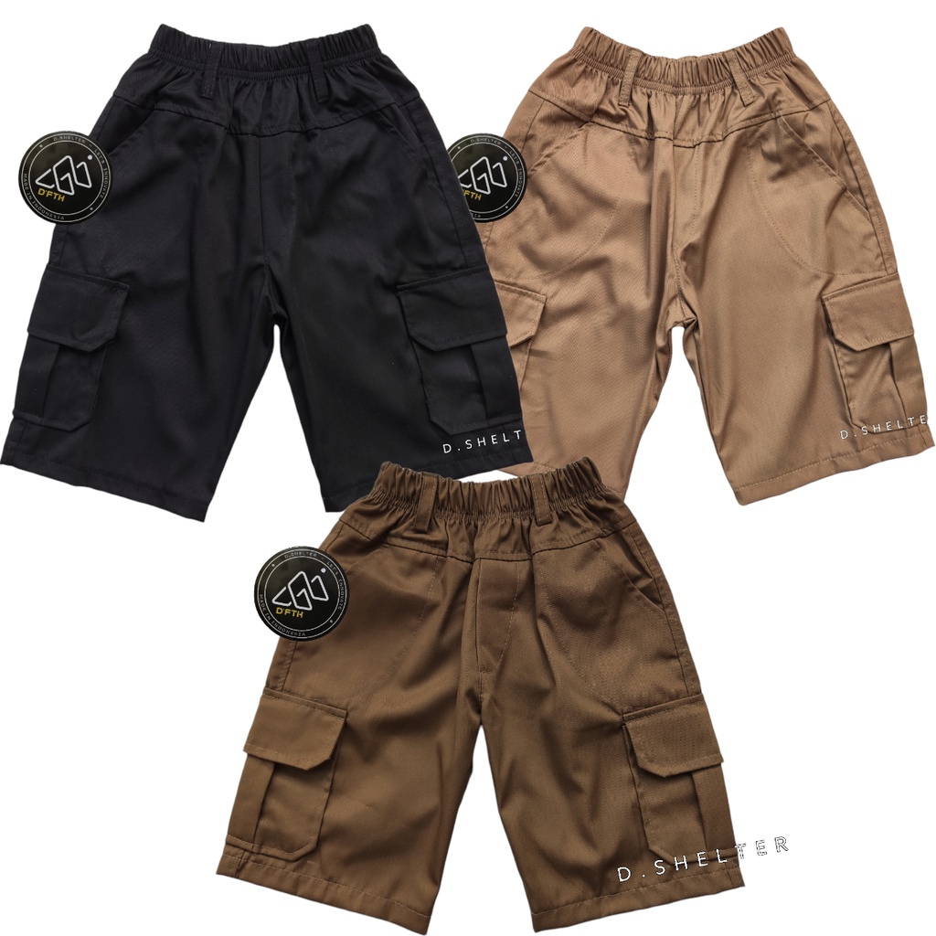 Celana Pendek Cargo Anak 1-10 tahun (Bahan American Drill)