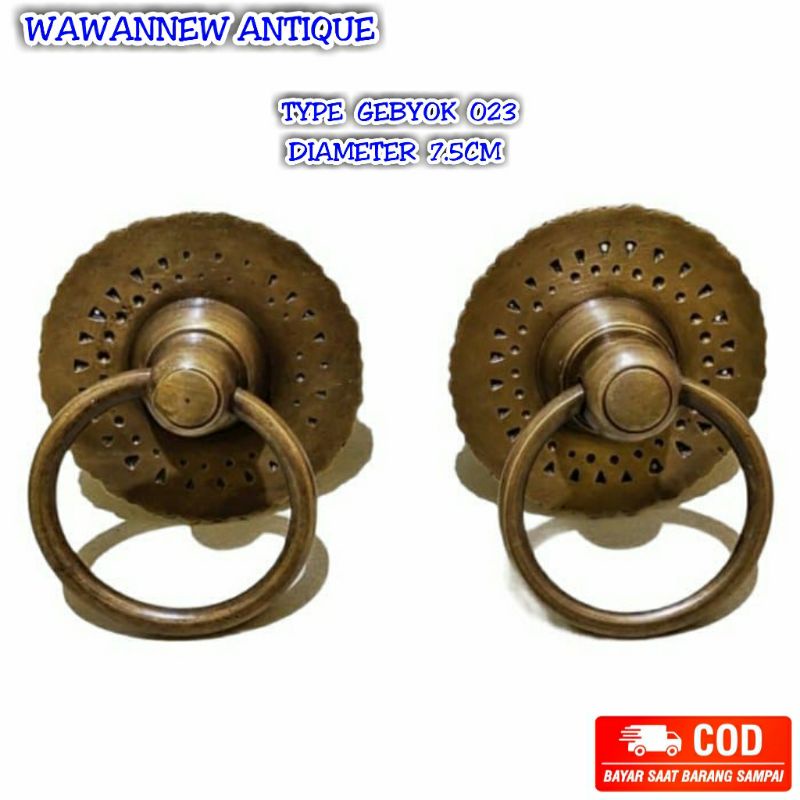 Handle Pintu / Tarikan Pintu Rumah Gebyok Kuningan Antik 023