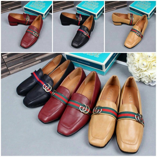 Gucci leather femakw loafers