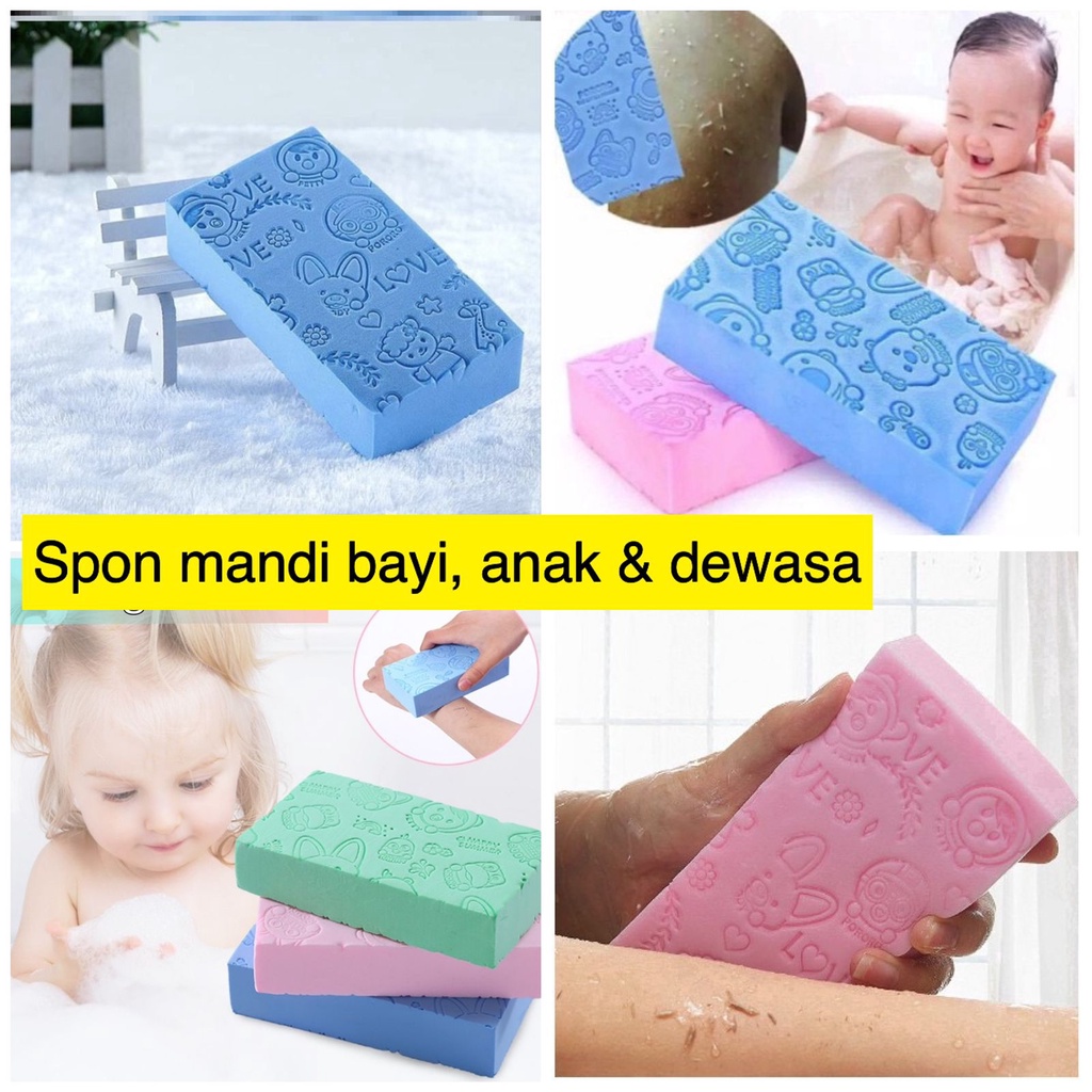 Spon mandi lembut bayi, anak, dewasa penghilang daki spon tebal penghilang daki SPONS MANDI ANAK SPONS MANDI SPONGE MANDI BUSA MANDI