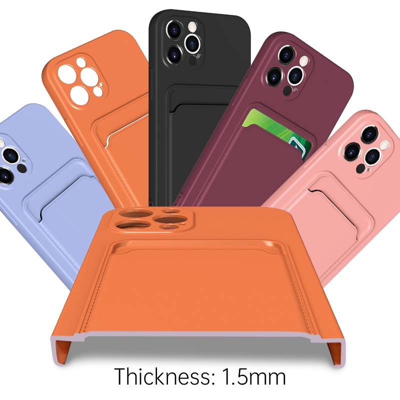 Soft Case Silikon Shockproof Ultra Tipis Dengan Slot Kartu Cover iphone 11 Pro 11 Pro max