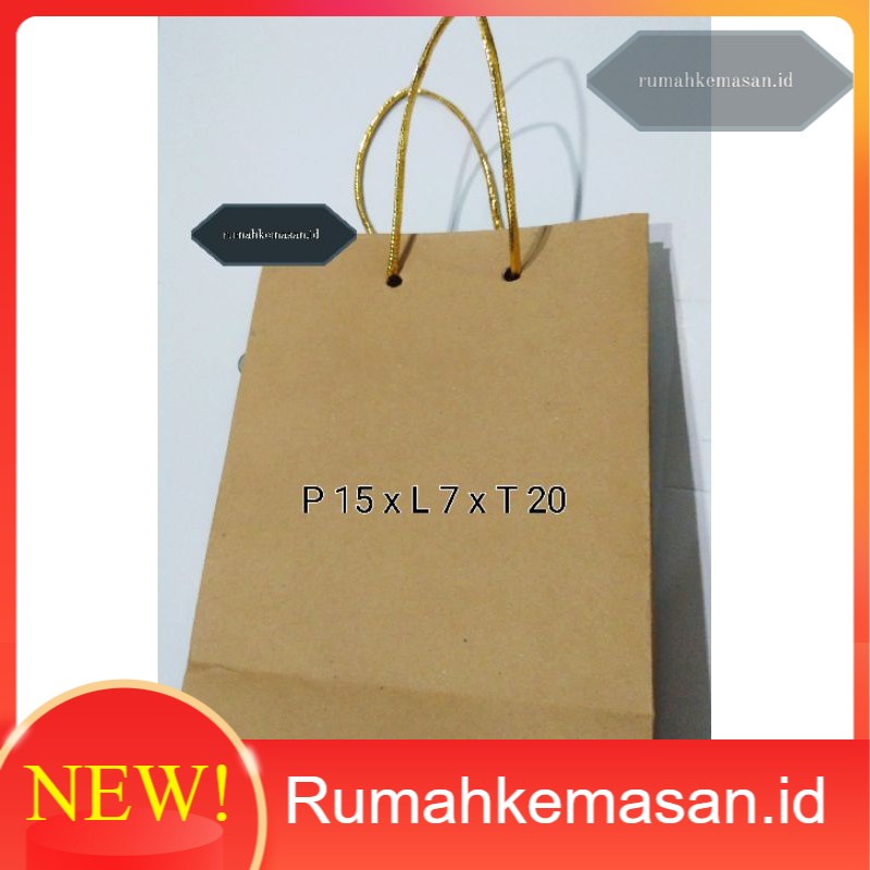 

[PEMBELIAN PER LUSIN] PAPERBAG POLOS COKLAT KRAFT 15X8X20