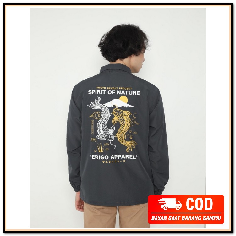 Jaket Bolak Balik Road Mind Premium Limited Jaket Parasut Jaket M QX990 Outerwear Pria Erigo Coach J