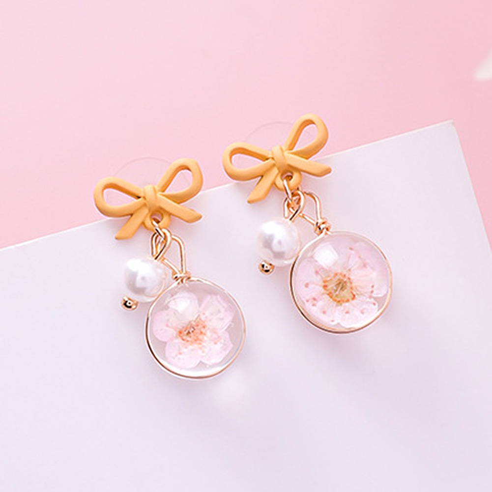 Hu Hu Hu Hu Hu Alat Bantu Pasang Kacamata♡ Anting Tusuk Gantung Wanita Desain Bunga Sakurabola Kacapita Untuk Hadiah