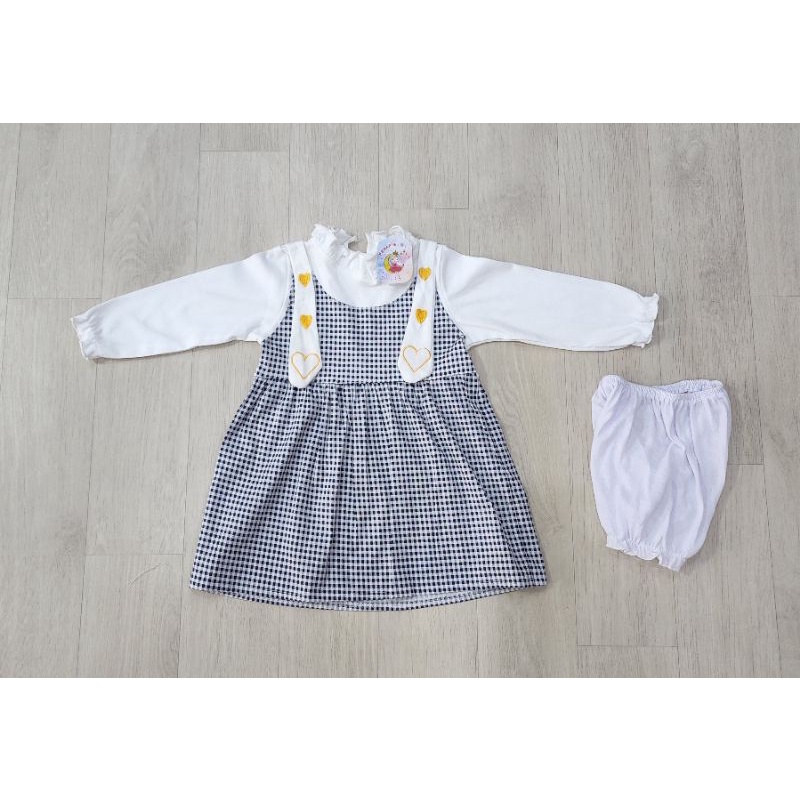 baju bayi peremouan dress love lengan panjang