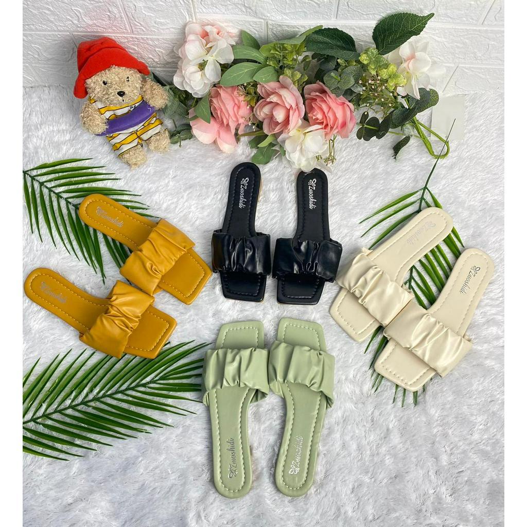 B1 IMPORT Sandal Wanita Selop Kokop Teplek Kerut Wanita Ukuran 35-40