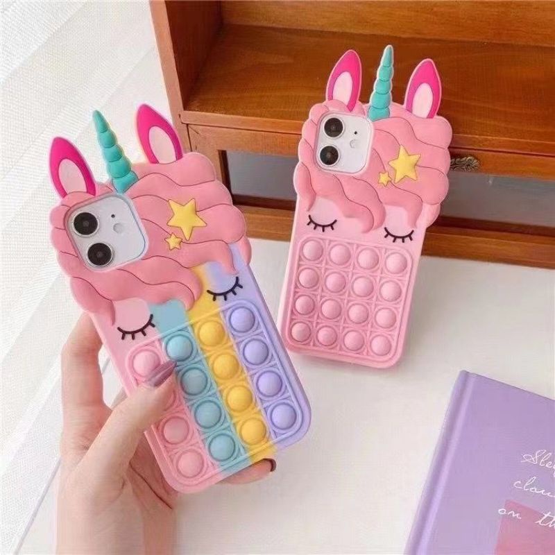 OPPO A16 A33 A53 A3S A5S A12 A7 A11K F9 A15 A54 4G CASE POP IT POLOS UNICORN