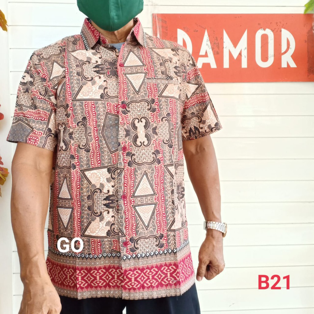 gos BRSB DAMOR (CRESSIDA) KEMEJA BATIK Cowok Pakaian Pria Baju Batik Dewasa Lengan Pendek