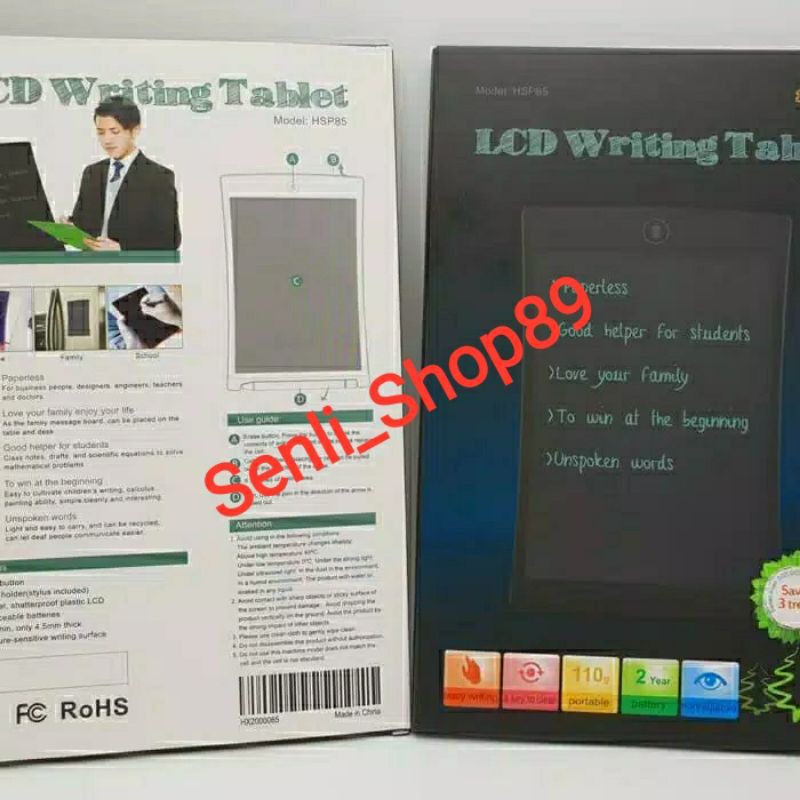 SLS89 LCD Drawing Tablet Anak &amp; Dewasa 8.5 inch/Papan Tulis Gambar/Papan Belajar Anak/Papan Lcd