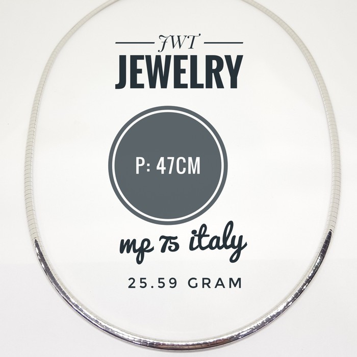 KALUNG CHOKER EMAS PUTIH ITALY PADAT KEREN MEWAH - 75%