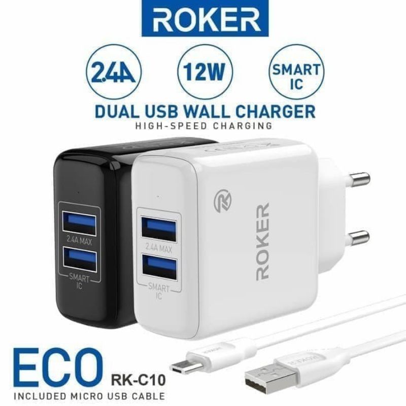 Roker Charger ECO Rk-C10 2Usb Speed Charger