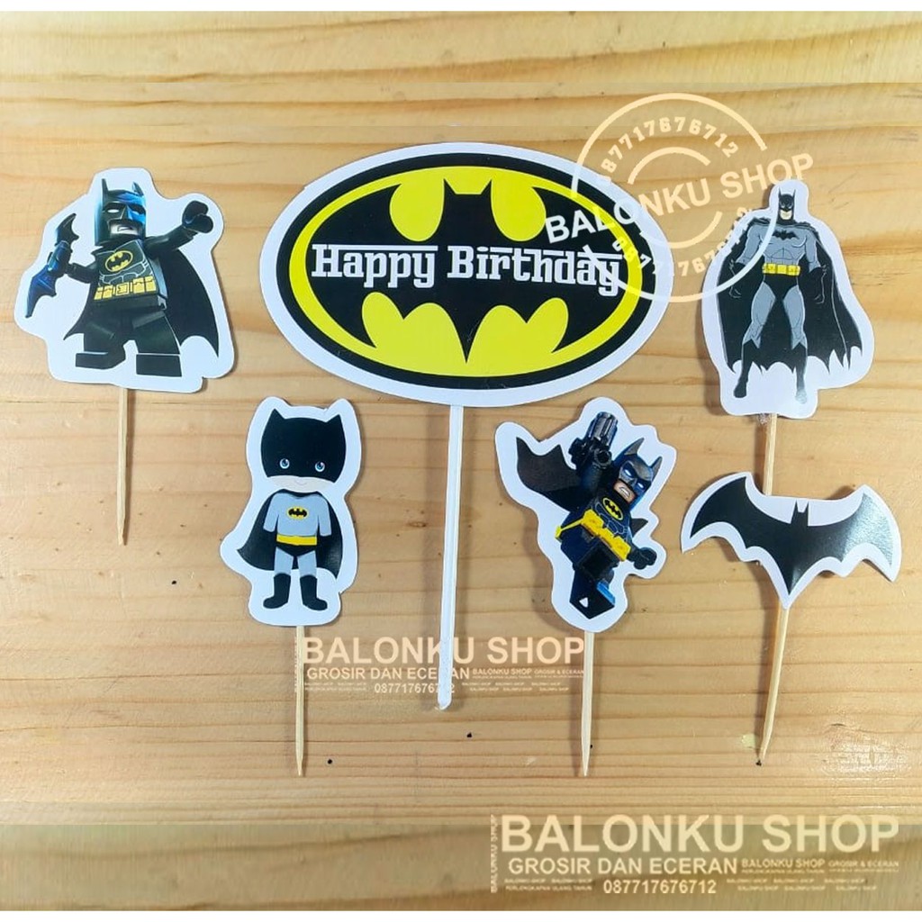 Cake Topper Happy Birthday / Cake Topper Batman / Hiasan Kue Batman