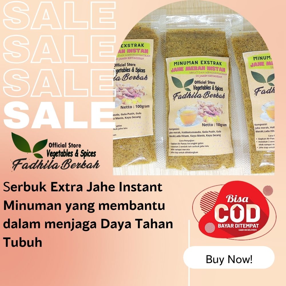 

JAHE MERAH SERBUK INSTANT 100GRAM MINUMAN EXTRAK SEHAT HANGAT RED GINGER