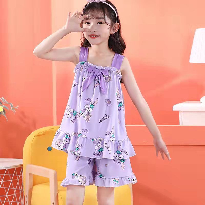 SETELAN PIYAMA IMPORT ANAK PEREMPUAN | DST006 | SET BAJU TIDUR ANAK CEWEK USIA 4-8 TAHUN | PAKAIAN TIDUR ANAK | DASTER TIDUR ANAK