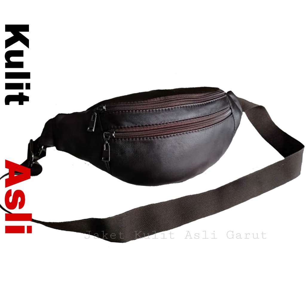 Tas Pria Waitsbag Kulit Asli Domba Tas Pinggang Bodypag Terlaris Murah Keren Cowo Polos Gagah Kerja 