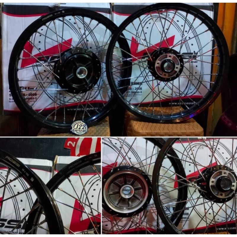 COD BAYAR DI TEMPAT VELG VELK VELEK RAKITAN SET KUMPLIT VROSSI ROSSI V ROSSI GLOSSY GLOSY HITAM BUKA