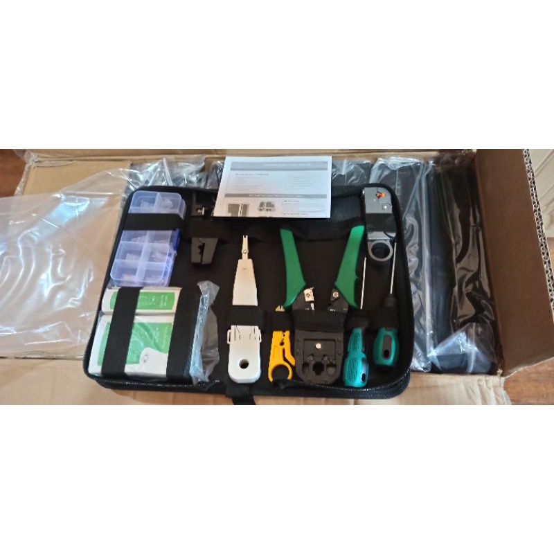 PAKET TOOLKIT NETWORK REPAIR TANG CRIMPING LAN TESTER RJ45 RJ11 PLUGBOOT