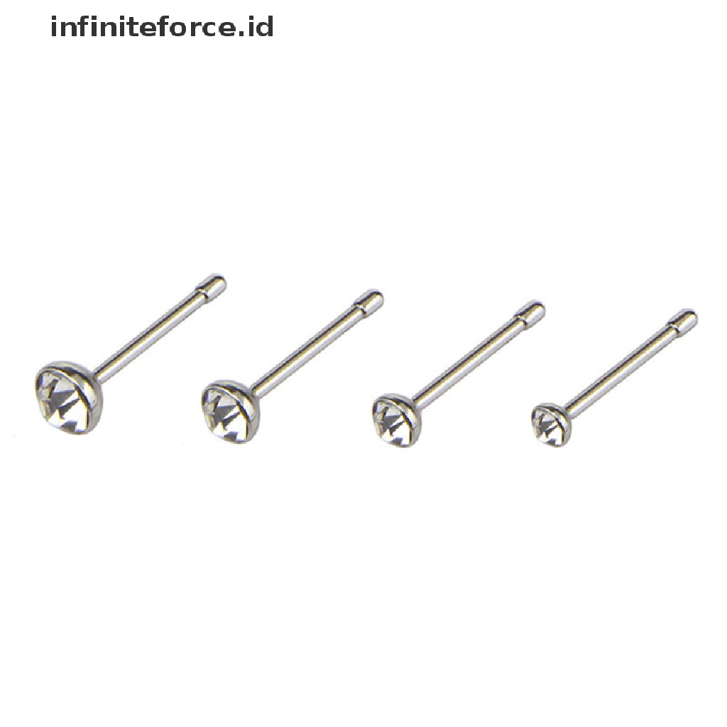 Infiniteforce.id 12pcs / Set Cincin Tindik Hidung / Tubuh Bahan Surgical Steel Hias Kristal