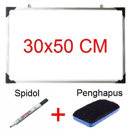 

i12✪ White Board Papan Tulis Gantung Ukuran 30 cm x 50 cm Free Spidol dan Penghapus