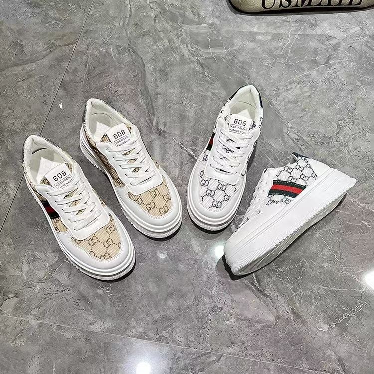 BJS0253 - BLACK/BROWN - MOTIF GD Sepatu Sneakers Jalan Comfy Wanita Cantik Import SEPATU WANITA SNEAKERS TINGGI TALI FLAT FASHION IMPORT TERMURAH TERLARIS TERBARU BAGSTORE JAKARTA JSS0253