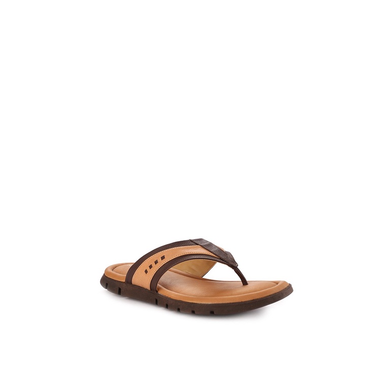 SANDAL JEPIT KULIT ANDRE VALENTINO PRIA ORIGINAL CASUAL COKLAT AVM07