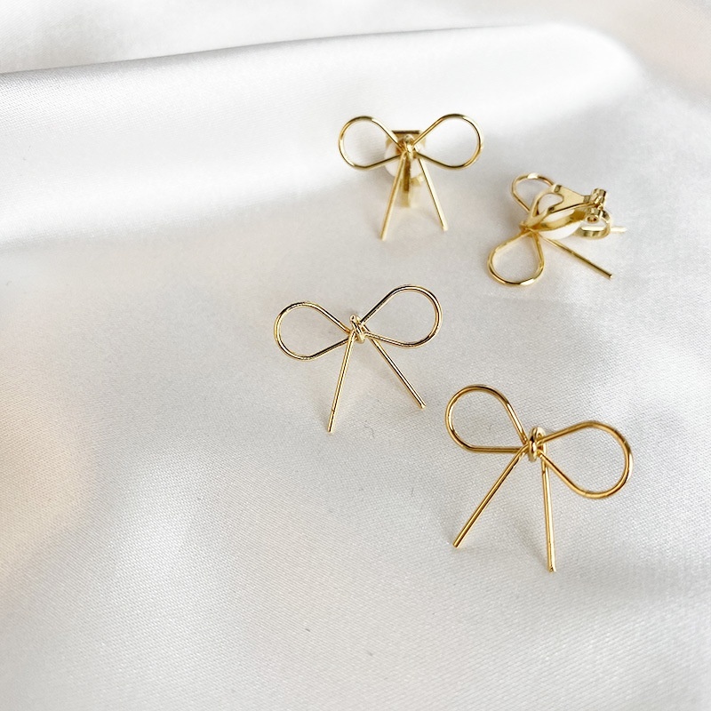 Simple Womens Bowknot Earrings Female Stud Earrings Fashion Accessories