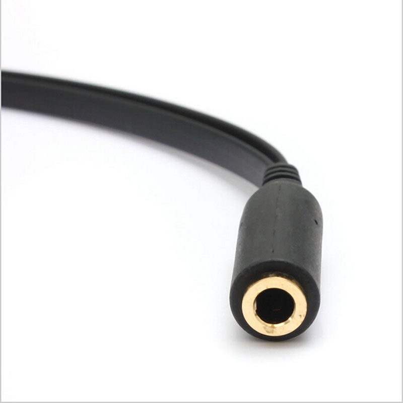 Taffware Splitter Audio Jack 3.5mm Female ke Dual 3.5mm Male HiFi (Mic+Hear) - L43 - Black