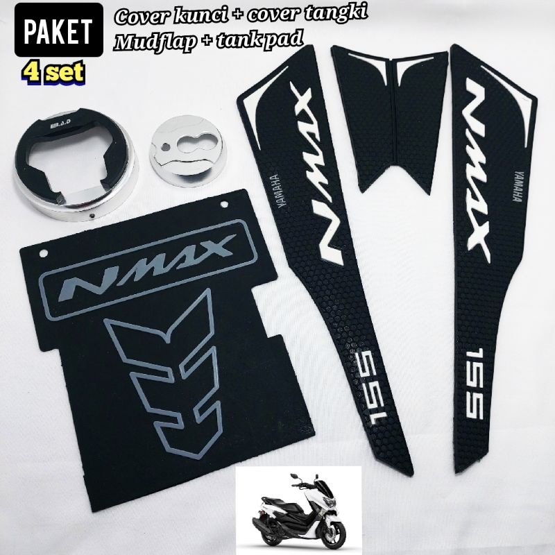 paket nmax tankpad nmax putih tank pad cover tangki cover kunci mudflap nmax