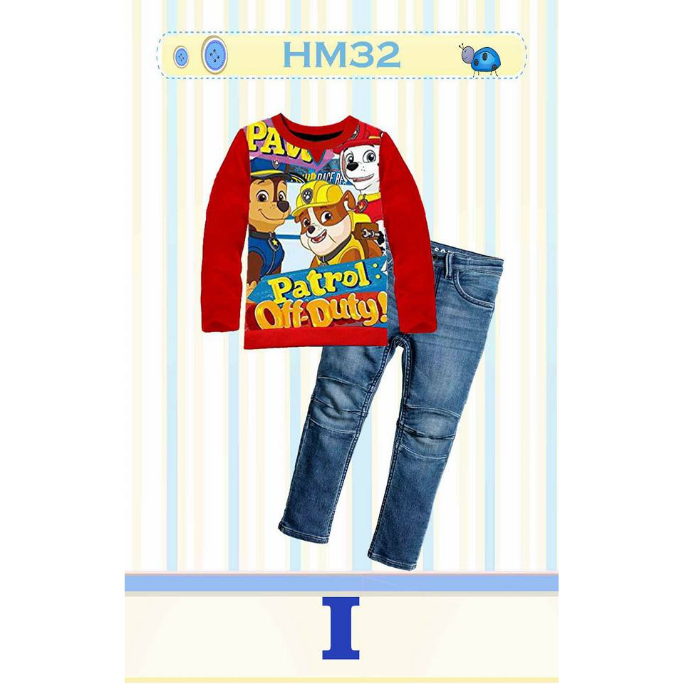 2Y 3Y - PAW PATROL BAJU FASHION ANAK COWOK HELLO MINI HM32