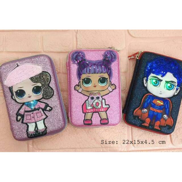 

Pencil hard case/tempat pensil import gliter nyala