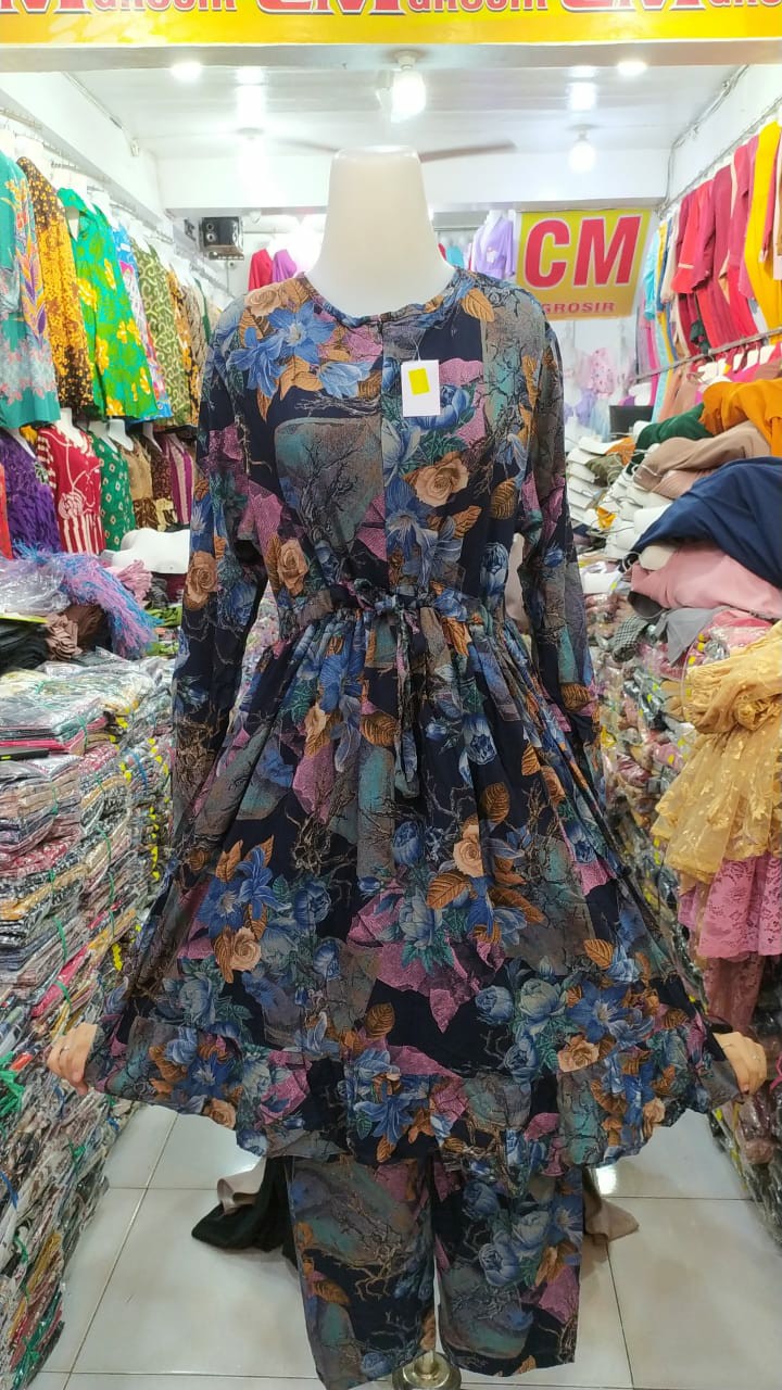 Jumbo Setelan Babydoll Celana Panjang Lengan Panjang