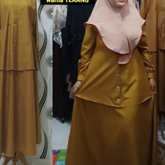 Gamis Dinas Pemda Pns Syari Seragam Kerja Pegawai Warna Khaki Keki Pdh Model Two Piece By Riyani Shopee Indonesia