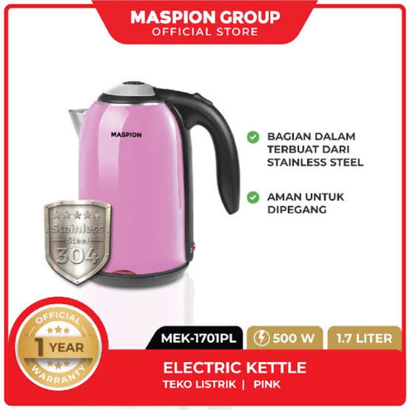 Maspion Teko Listrik MEK-1701PL Violet / Ungu