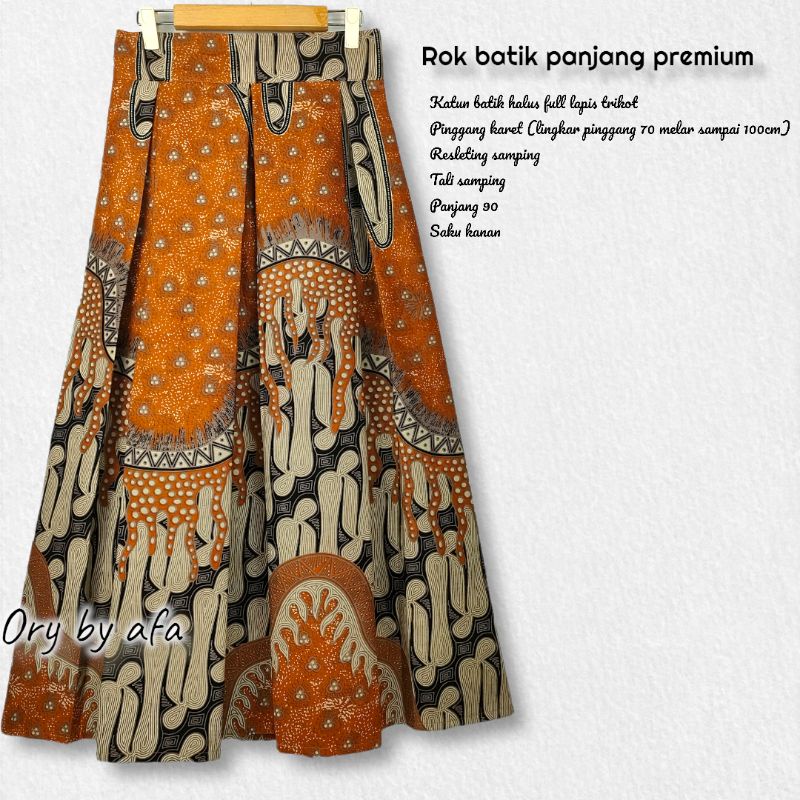 ROK BATIK PANJANG PREMIUM LAPIS FURING/TRIKOT / ROK BATIK MODERN / BAWAHAN BATIK