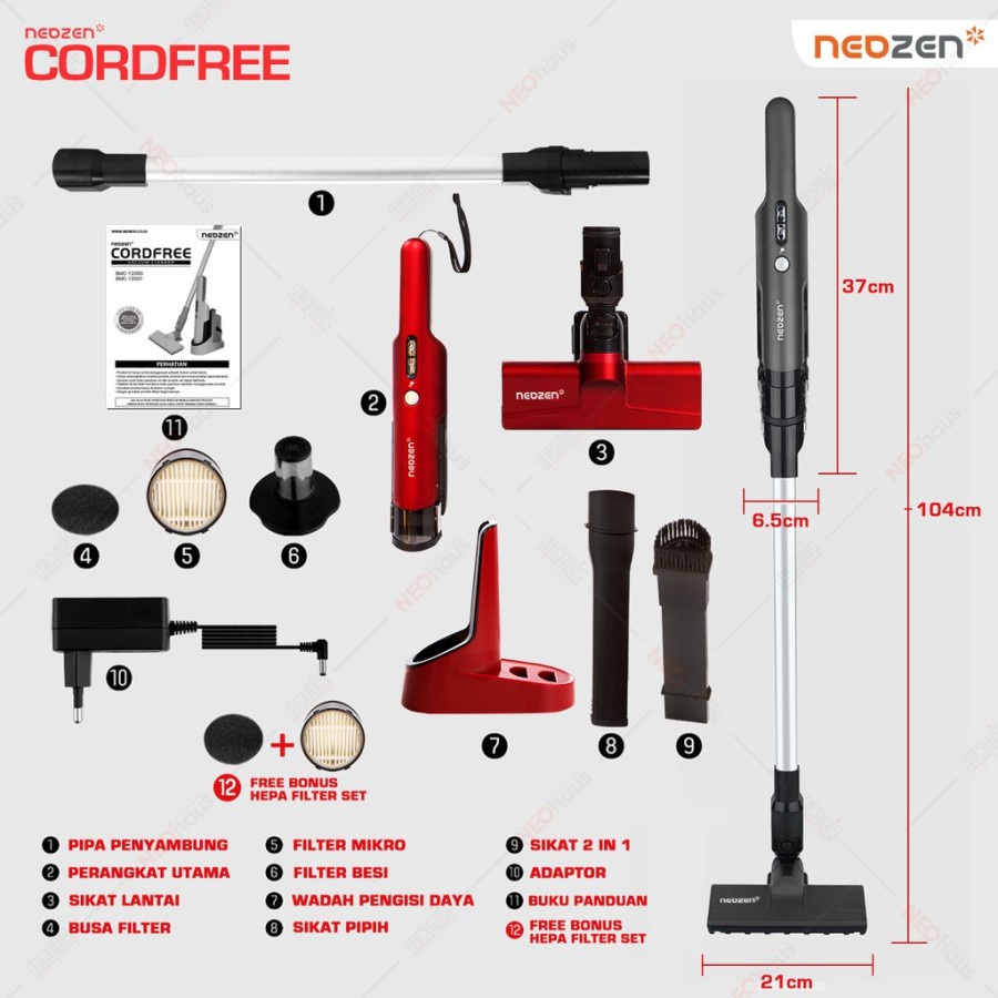 Neozen Cordfree Vacuum Cleaner Cordless Penyedot Debu Tanpa Kabel