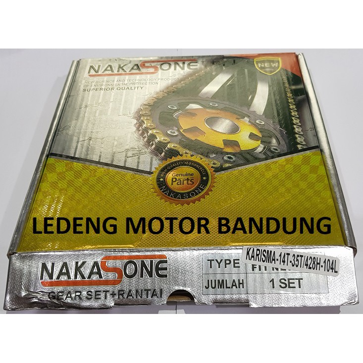 Gear Set Karisma Supra-X 125 Rantai Komplit Girset Depan Belakang TRB Nakasone