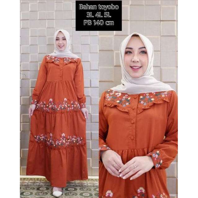 GAMIS JUMBO//GAMIS BIG SIZE//3L,4L,5L/GAMIS KATUN TOYOBO//GAMIS TERBARU//BUSUI FRIENDLY/BAHAN KATUN 