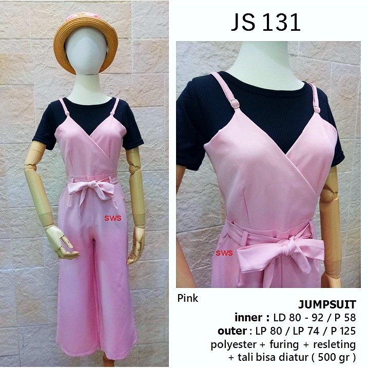 JS131 - JUMPSUIT KULOT STRECH IMPORT LUCU MURAH GROSIR